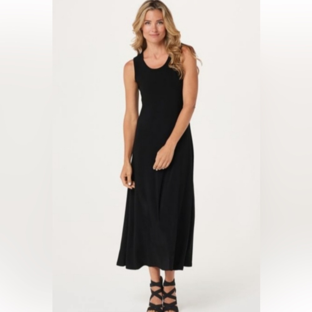 Attitudes by Renee Sleeveless Layering Maxi Dress Black Sz Small‎